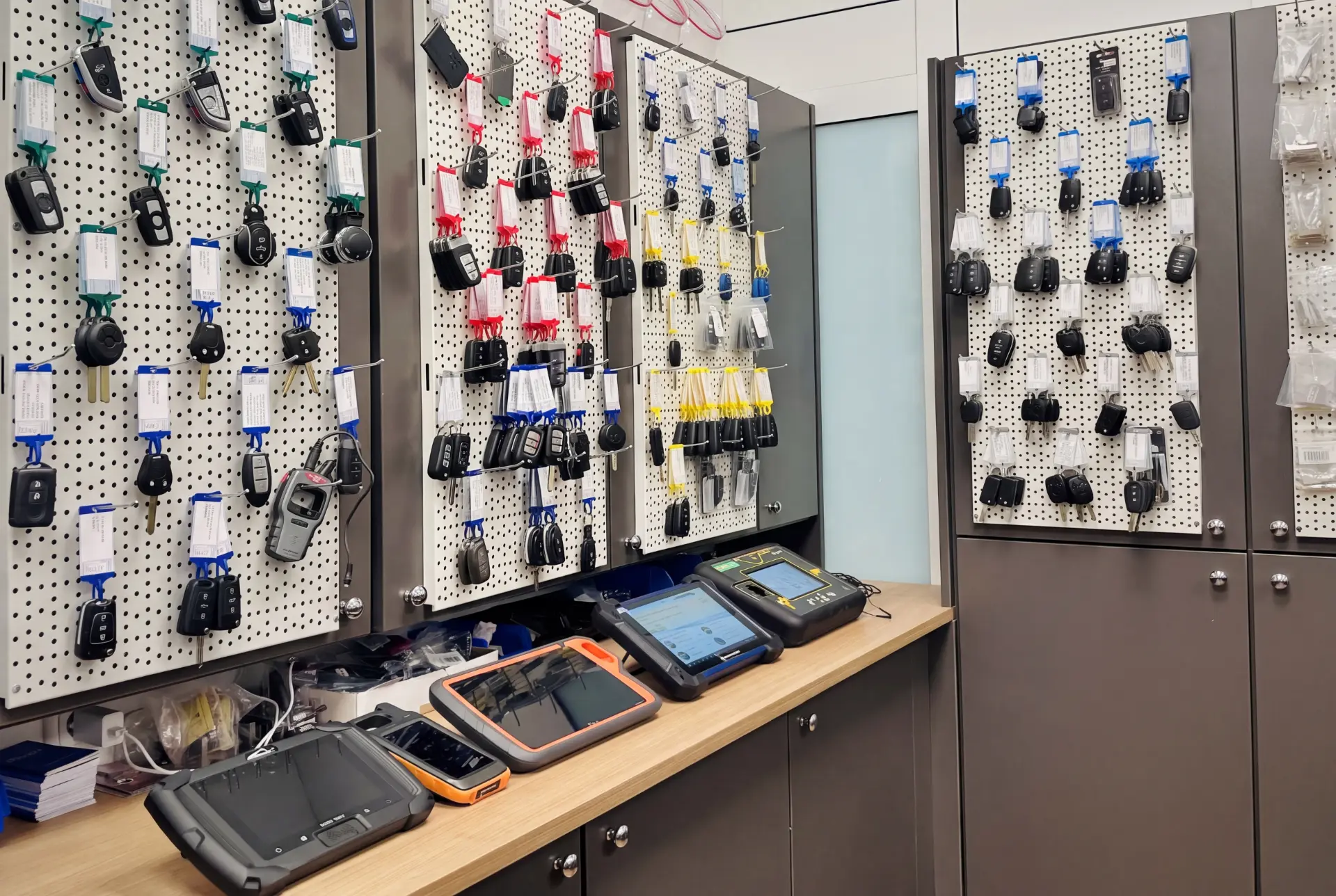 Autoschlüssel verschiedener Hersteller in der Werkstatt